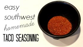 Easy, southwest inspired homemade taco seasoning recipe. All the spices and herbs you need to make a delicious, family friendly taco night!