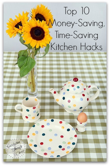 Top 10 Money and Time Saving Kitchen Hacks | Satisfaction Through Christ | Want to save time & money in the kitchen? From shopping differently to making your own instead of buying, try my top 10 favorite time saving kitchen hacks!