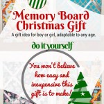 DIY Christmas gift idea for boy or girl, adaptable to any age. Memory Boards as #handmade Christmas gifts! | Satisfaction Through Christ #DIY #Christmas