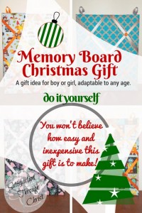 DIY Christmas gift idea for boy or girl, adaptable to any age. Memory Boards as #handmade Christmas gifts! | Satisfaction Through Christ #DIY #Christmas