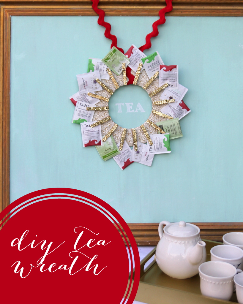 How To Make a Tea Wreath (wouldn't that be an awesome gift!) Tutorial from | Featured in Satisfaction Through Christ's DIY Christmas Round Up!