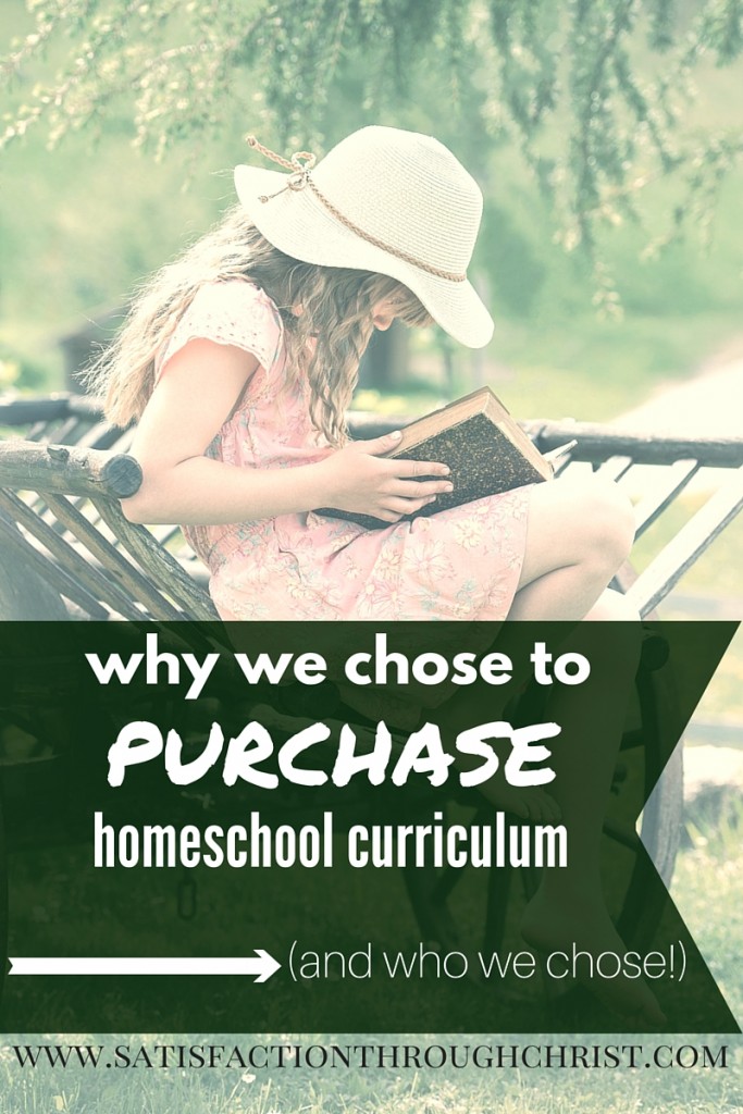 Should you buy homeschool curriculum or should you piece together your own from free online homeschooling blogs? It's a hard decision. Here are my thoughts on the pros and cons of homeschooling curriculum and why we chose to purchase! From Shirley @ Satisfaction Through Christ